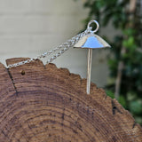 Silver Toadstool Mushroom Pendant