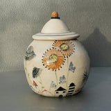 Flowertown Treasure Jar - handmade ceramic