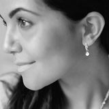 Serpentine Gemstone Silver Huggie Earrings