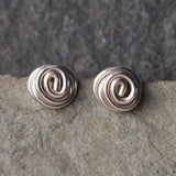 Tiny Twist Bud - Silver Stud Earrings