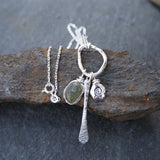 Sea Glass Molten Silver Cluster Necklace