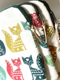 Handmade 14" Laptop/sketchbook sleeve/project pouch | Fox Print | British Made