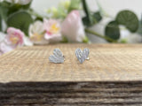 Silver Tree Bark Heart Stud Earrings by Curious Magpie Jewellery 2