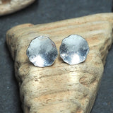 Large Sterling Silver Hammered Stud Earrings