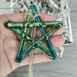 Green Fused Glass Star Christmas Decoration