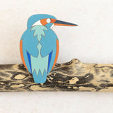 Kingfisher - Hand Painted Brooch