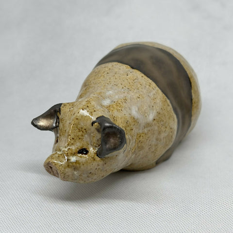 Friendly Stoneware Pig - Handmade Ceramic