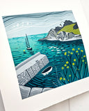 Cornish Seas - Original Lino Print