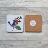 Preening Bird Coaster front reverse 1024
