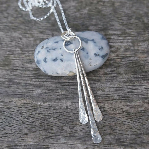 Silver Forged Rod Pendant - 3 Rods