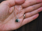 Double Pendant Necklace - Daisies and Green Moss