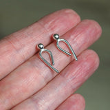 Silver Arc Stud Earrings
