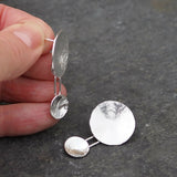 Disc Earrings - Large Silver Disc Stud Earrings - Hallmarked
