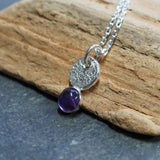 Flower Amethyst Silver Pendant Necklace
