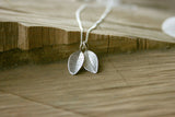 Curious Magpie -Silver Twin Leaf Necklace