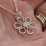 Silver Daisy Pendant Necklace
