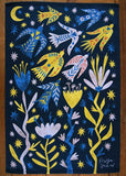 Folk Birds Tea Towel - Freya Snow