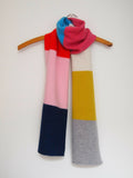 Knitted Lambswool Block Stripe Scarf