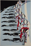 The Chain Gang by Lisa Takahashi, Linocut, 70 x 50 cm