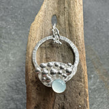 Silver Granulation and Chalcedony Pendant Necklace