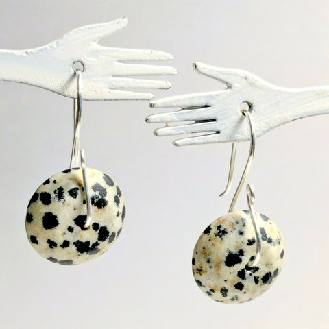 Dalmatian Jasper Sterling Silver Earrings