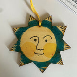 Happy Sun - Hand Painted Wooden Decoration