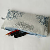 Pencil Case - Grey and Navy Figs