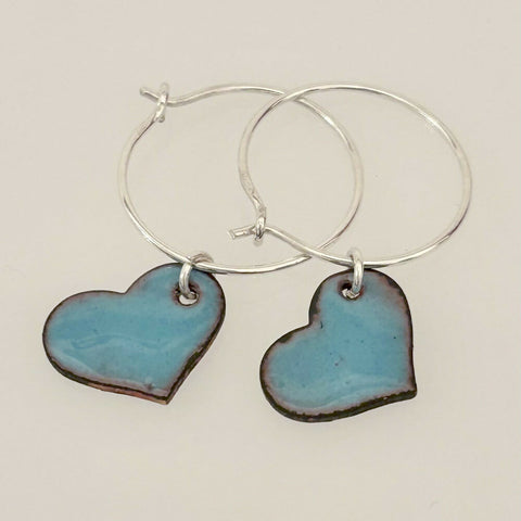Earrings - Hearts - Blue