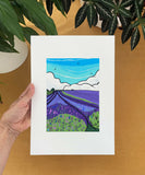 The Lavender Fields 300 res Vanessa Stone artist & illustrator A4 PRINT