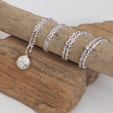 Silver Flower Pebble Pendant