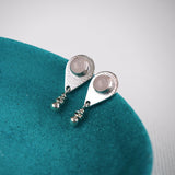Rose Quartz Silver Stud Earrings