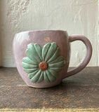 Handmade Coil And Pinch Pink Flower Cup