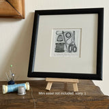 Wednesday Mending Day - Etching Print