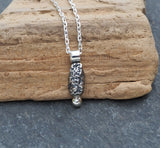 Oxidised silver nugget pendant