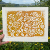 Honeysuckle & Rose - Lino Print