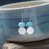 Daisy Cluster Silver Drop Earrings