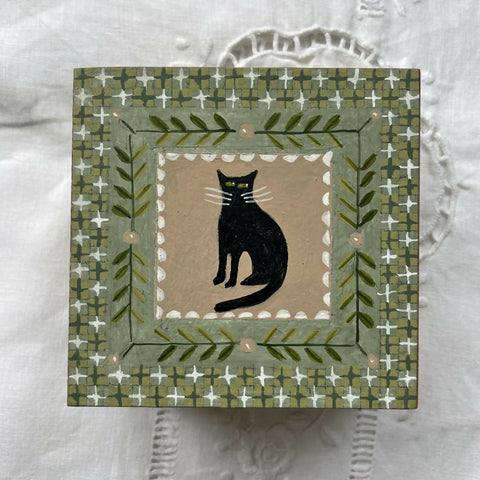 Black Cat - Painted Wooden Box