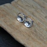 Domed Silver Stud Earrings