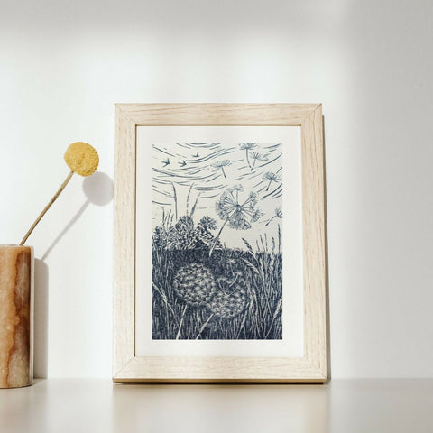 The Wind Says Fly - Linocut Print