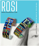 Wonderful O - Printed Aluminium Slimline Cuff Bracelet
