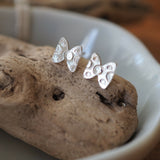 Tiny Silver Bowtie Earring Studs