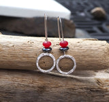 Red Jade Hoop Earrings