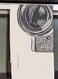 Cotton Tea Towel with Camera Lino Print
