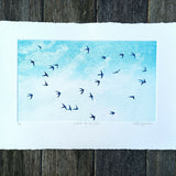 A Drift of Swifts - Collagraph Print