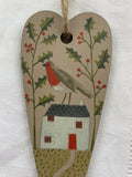 Robin - Wooden Hanging Decoration