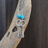 Frosted Apatite Dangle Hoop Earrings
