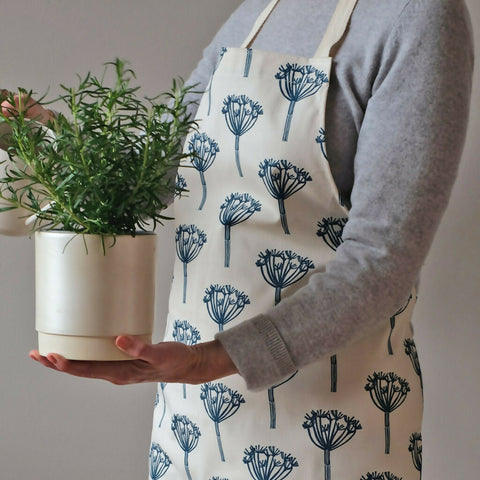 Cow Parsley Blue - Organic Cotton Apron