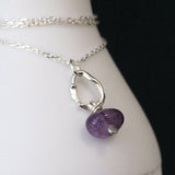 Amethyst Pebble Fused Silver Pendant