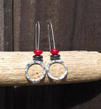 Red Jade Hoop Earrings
