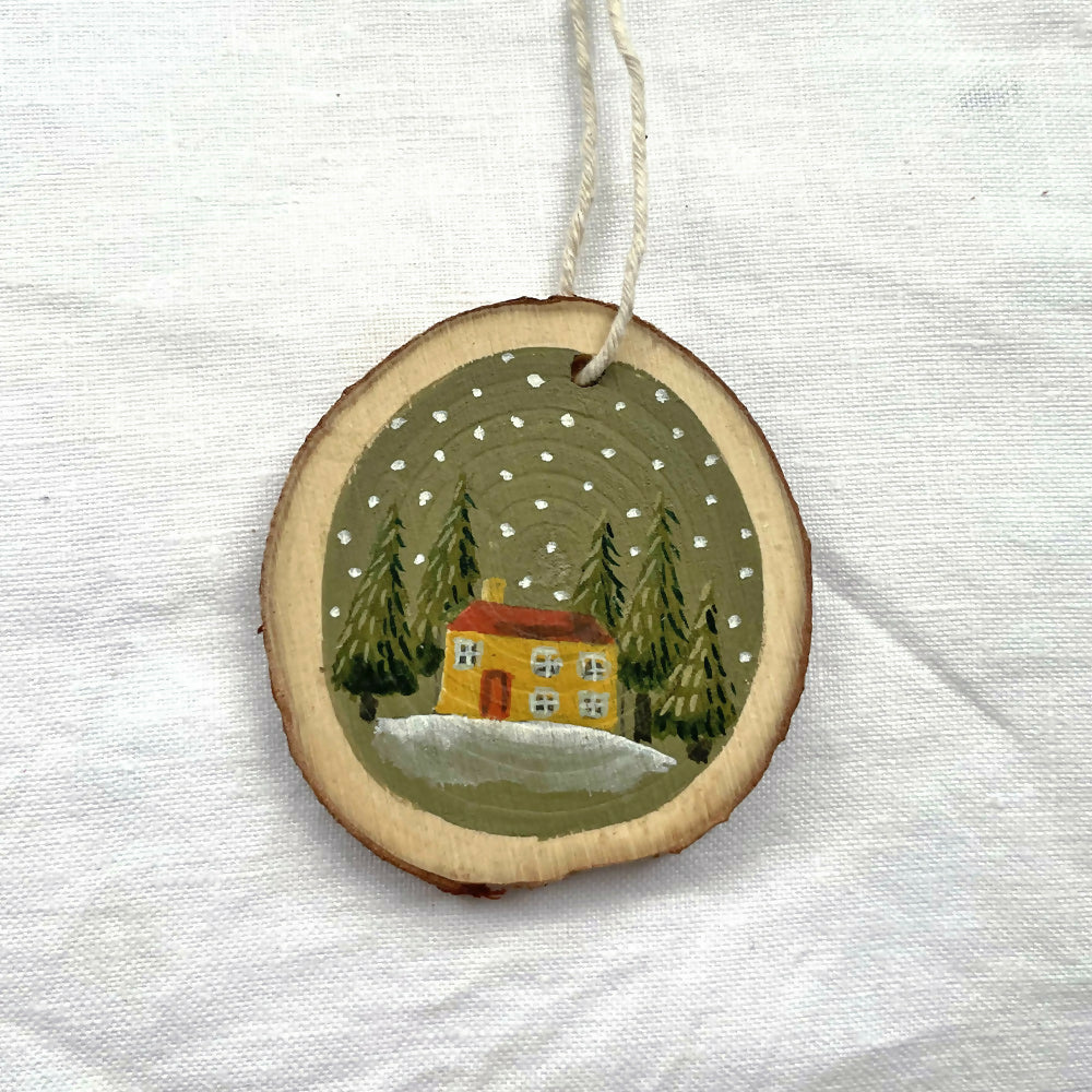 Forest House - Hand Painted Wooden Hanging Decoration